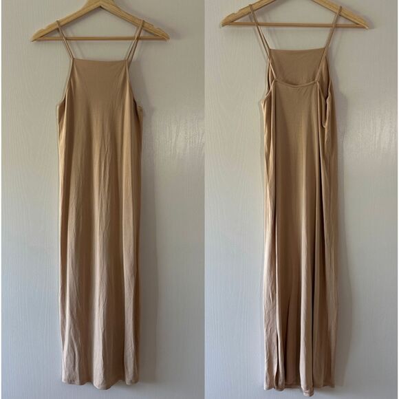 & Other Stories Square Neck Midi Slip‎ Dress Minimalistic Beige Size 0/XS NWT - Picture 3 of 7
